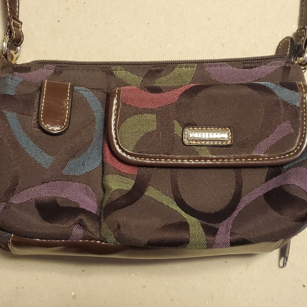 Rosetti Brown Handbag Purse, 2 Zipper Compartments